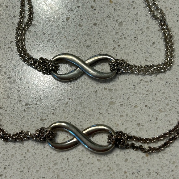 Tiffany & Co Infinity Double Chain Necklace & Bracelet - Picture 6 of 7